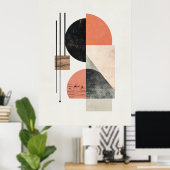 Abstrakte Geometrische Kunst mit natürlichen Textu Poster (Heimbüro)