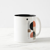 Abstrakte Geometrische Kunst mit natürlichen Textu Zweifarbige Tasse (VorderseiteRechts)