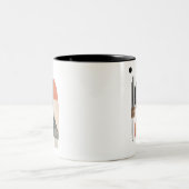Abstrakte Geometrische Kunst mit natürlichen Textu Zweifarbige Tasse (Mittel)