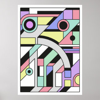Abstrakte geometrische Kunstwerke im Kubismus Poster
