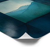 Abstrakte geometrische Landschaft Kunst - Blau und Poster (Ecke)