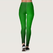 Abstrakte geometrische Linien auf tiefgrüner Ebene Leggings (Rückseite)