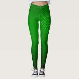 Abstrakte geometrische Linien auf tiefgrüner Ebene Leggings