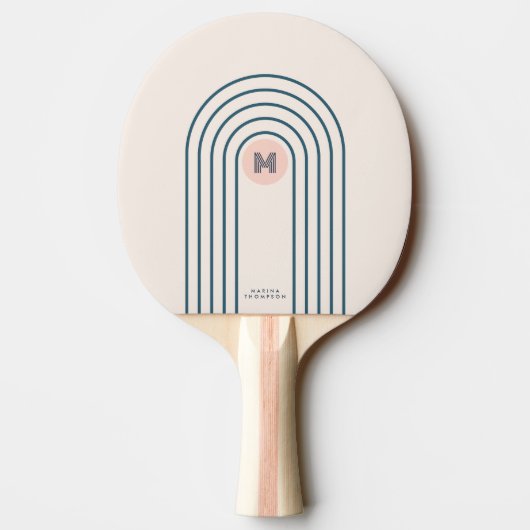 Abstrakte geometrische Linien der Pastel Tischtennis Schläger (Rückseite)