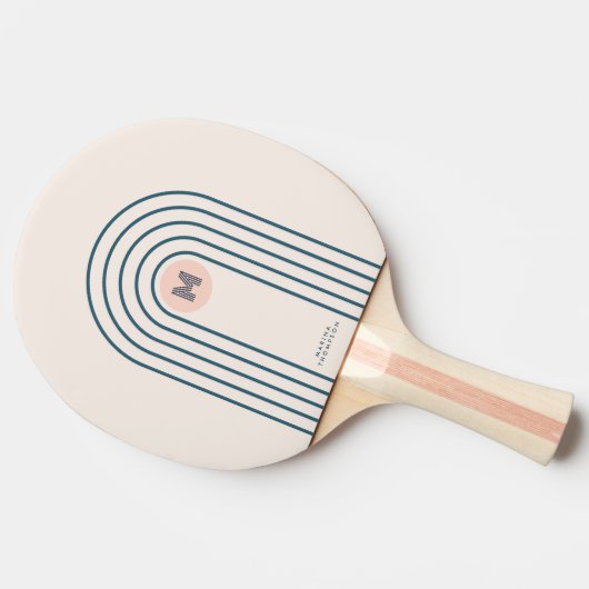 Abstrakte geometrische Linien der Pastel Tischtennis Schläger (Seitenansicht)