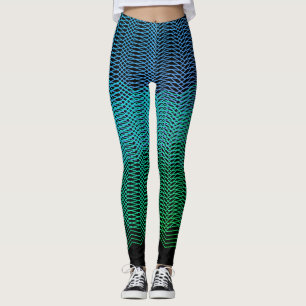 Abstrakte geometrische Linien Gradient Blau auf Sc Leggings