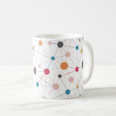 Abstrakte geometrische Linien und Punktmuster Kaffeetasse (VorderseiteRechts)