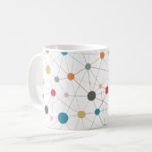 Abstrakte geometrische Linien und Punktmuster Kaffeetasse (Vorderseite Links)