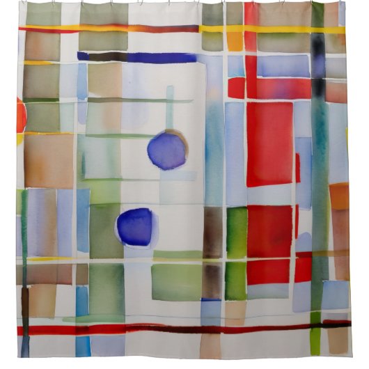 Abstrakte geometrische Malerei Duschvorhang (Vorderseite)