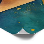 Abstrakte geometrische Malerei mit Aquarellfarbe G Poster (Ecke)