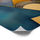 Abstrakte geometrische Malerei mit Aquarellfarbe G Poster (Ecke)