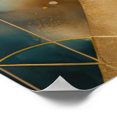 Abstrakte geometrische Malerei mit Aquarellfarbe G Poster (Ecke)