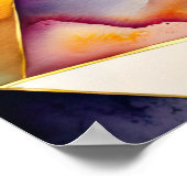 Abstrakte geometrische Malerei mit Aquarellfarbe G Poster (Ecke)