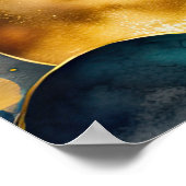 Abstrakte geometrische Malerei mit Aquarellfarbe G Poster (Ecke)