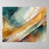 Abstrakte geometrische Malerei mit Aquarellfarbe G Poster (Vorne)