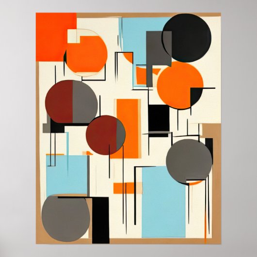 Abstrakte geometrische Malerei Poster (Vorne)