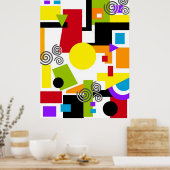 Abstrakte geometrische Malerei Poster (Küche)