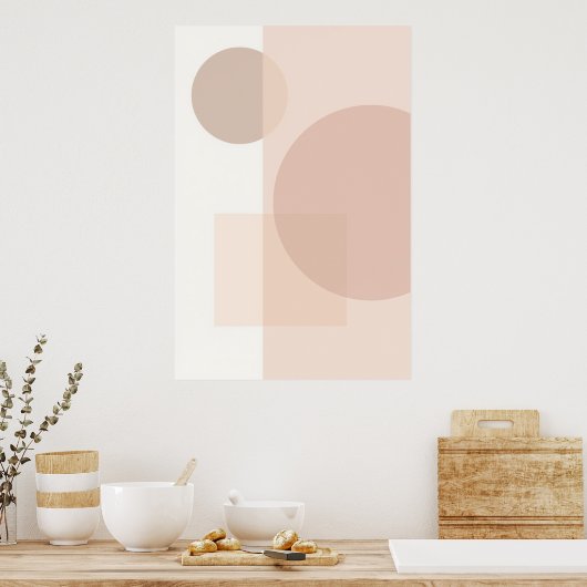 Abstrakte geometrische Minimalbilanz Poster (Küche)