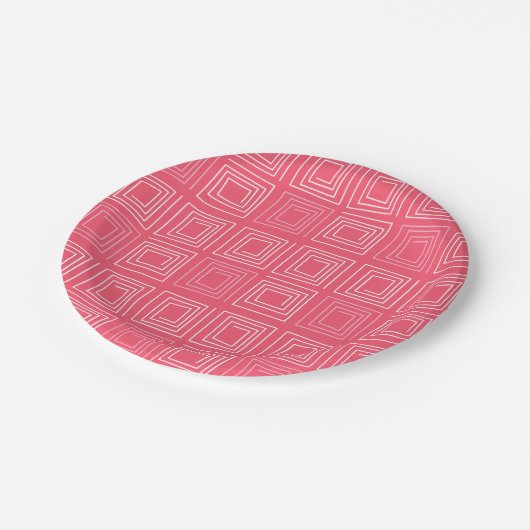 abstrakte geometrische Mode aus den sechziger Jahr Pappteller (Schrägansicht)