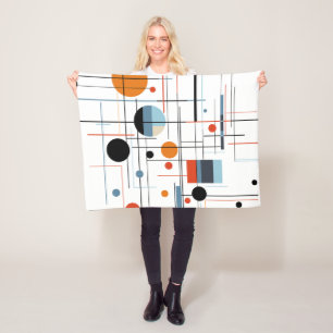 Abstrakte geometrische moderne minimalistische Lin Fleecedecke