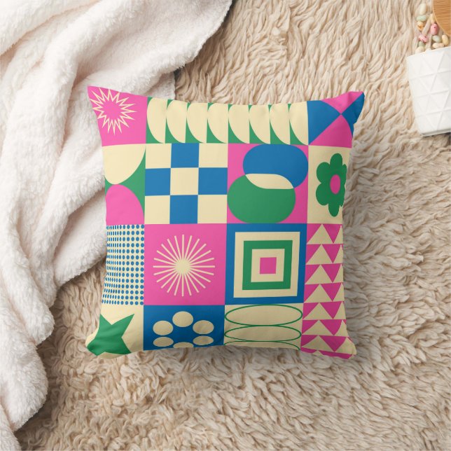 Abstrakte geometrische Muster der Sonne Kissen (Decke)