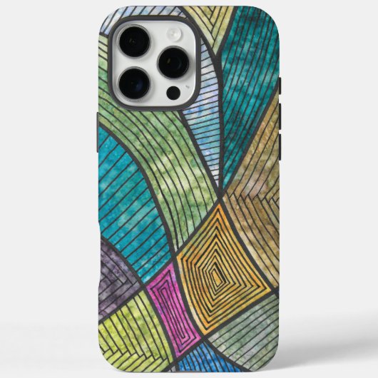 Abstrakte geometrische Muster kurviger Linien Case-Mate iPhone Hülle (Rückseite)