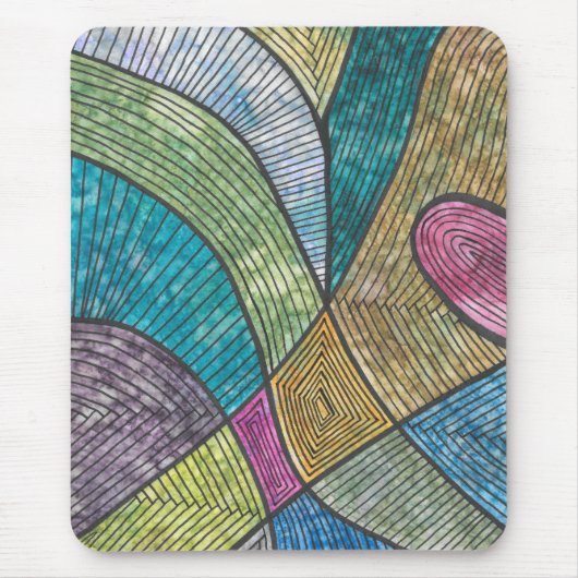 Abstrakte geometrische Muster kurviger Linien Mousepad (Vorne)