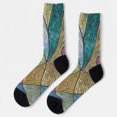 Abstrakte geometrische Muster kurviger Linien Socken (Linkes Detail)