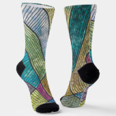 Abstrakte geometrische Muster kurviger Linien Socken (Gewinkelt)