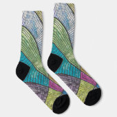 Abstrakte geometrische Muster kurviger Linien Socken (Rechts)