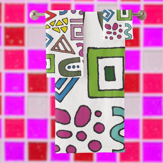 Abstrakte geometrische Muster moderner Designs Badhandtuch Set