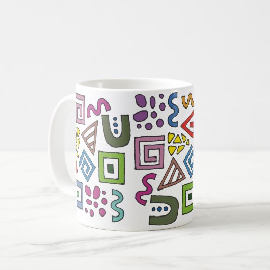 Abstrakte geometrische Muster moderner Designs Kaffeetasse (Vorderseite Links)