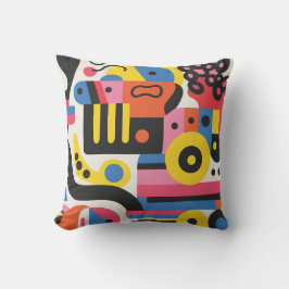 Abstrakte geometrische Muster schwarz gelb Kissen