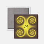 Abstrakte geometrische Neontextur.Monogramm Magnet (Vorderseite/Rückseite)