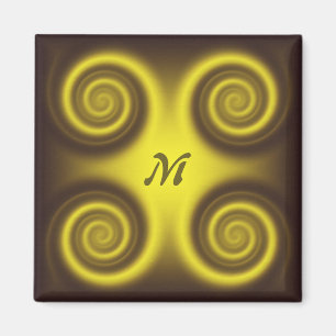 Abstrakte geometrische Neontextur.Monogramm Magnet