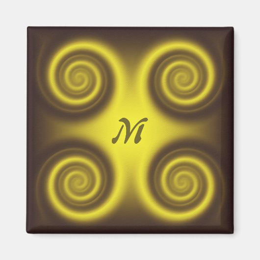 Abstrakte geometrische Neontextur.Monogramm Magnet (Vorne)