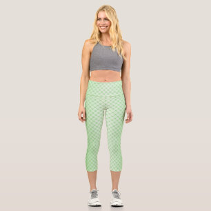 Abstrakte geometrische Netze grüner Linien Capri Leggings