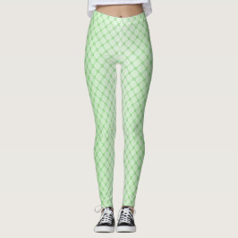 Abstrakte geometrische Netze grüner Linien Leggings