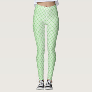 Abstrakte geometrische Netze grüner Linien Leggings