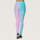 Abstrakte geometrische Netze grüner Linien Leggings (Rückseite)