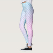 Abstrakte geometrische Netze grüner Linien Leggings (Links)