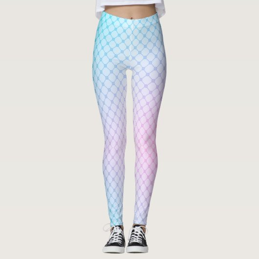 Abstrakte geometrische Netze grüner Linien Leggings (Vorderseite)