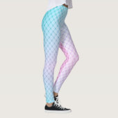 Abstrakte geometrische Netze grüner Linien Leggings (Rechts)