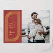 Abstrakte geometrische Neujahrskarte aufdecken - R Folieneinladung (Vorderseite)