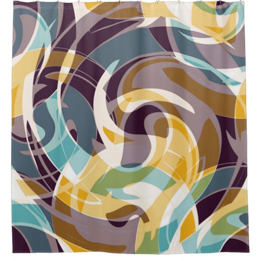 Abstrakte geometrische Objekte Graffiti grunge eff Duschvorhang (Vorderseite)