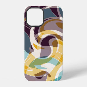 Abstrakte geometrische Objekte Graffiti grunge eff iPhone 12 Hülle