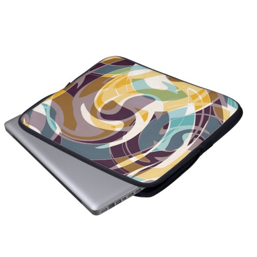 Abstrakte geometrische Objekte Graffiti grunge eff Laptopschutzhülle (Vorne Knopf)