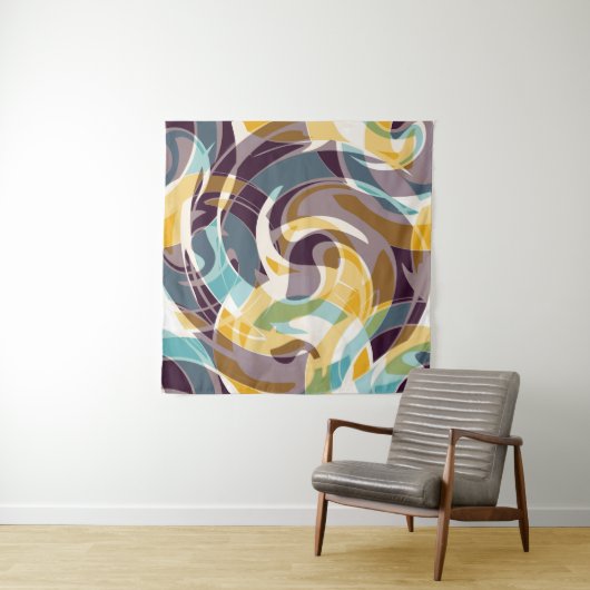 Abstrakte geometrische Objekte Graffiti grunge eff Wandteppich (Beispiel)