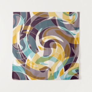 Abstrakte geometrische Objekte Graffiti grunge eff Wandteppich