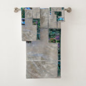 Abstrakte geometrische Ohrschnecke und Perlmutt Badhandtuch Set (Insitu)